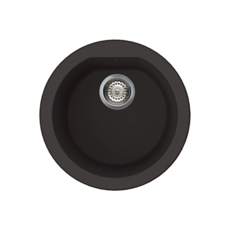 Reginox FOX-ROUND-B 1.0 Round Bowl Regi-Granite Composite Sink Metaltek Black