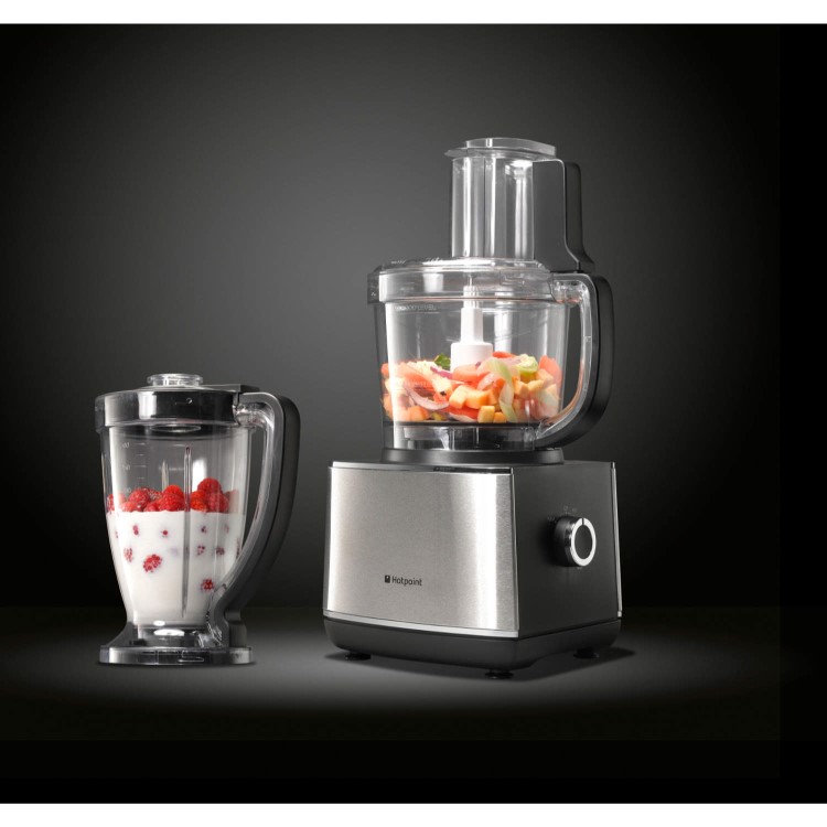 Hotpoint FP1009AX0 1000W Full Food Processor Stainless Steel