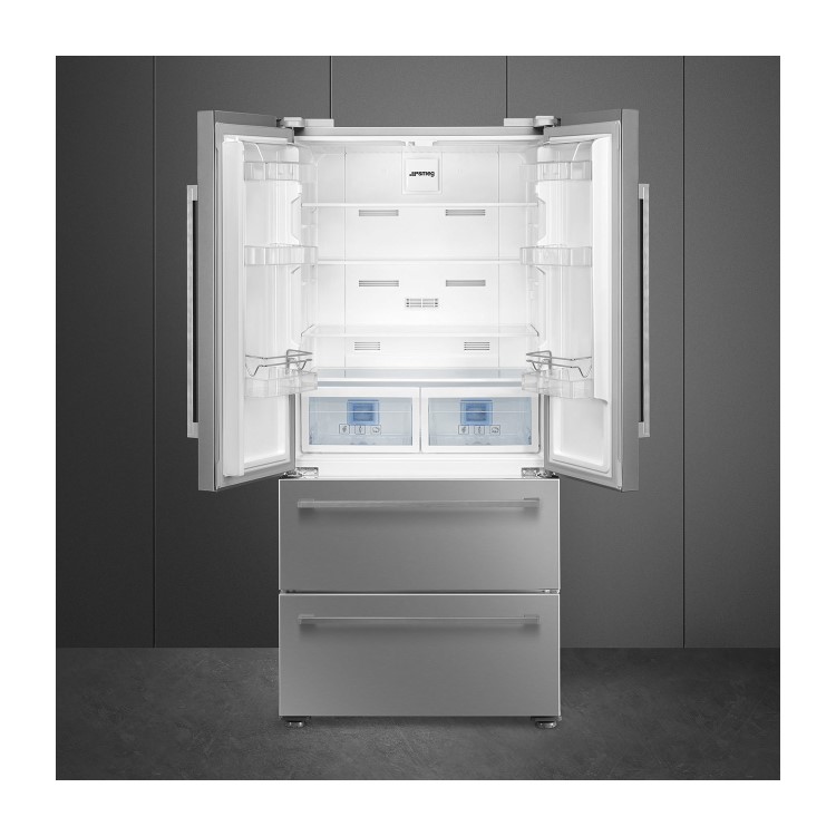 Refurbished Smeg FQ55FXDF Freestanding 508 Litre American Fridge Freezer Stainless Steel