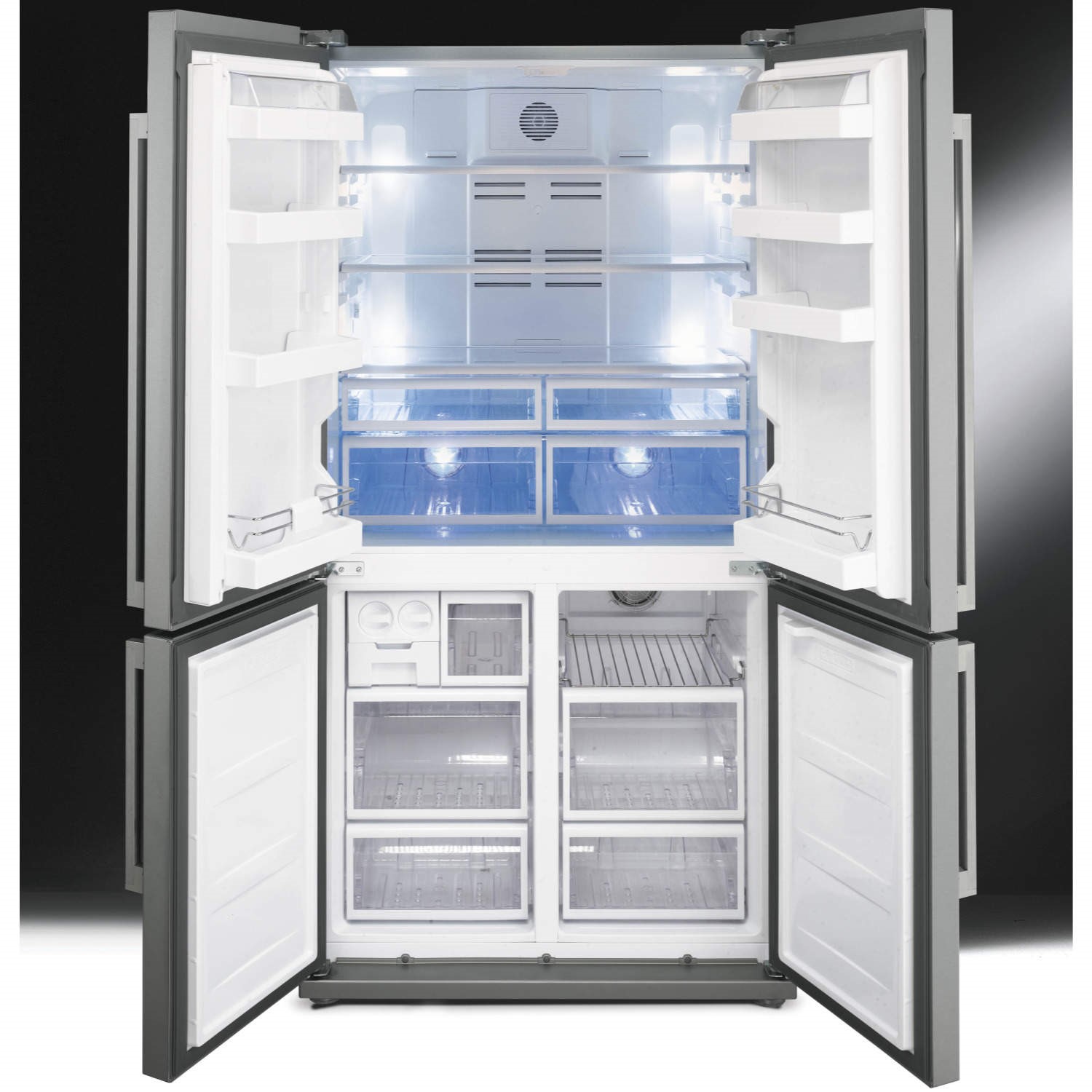 Smeg FQ60BPE White 4-door American Fridge Freezer With Convertible Compartment 