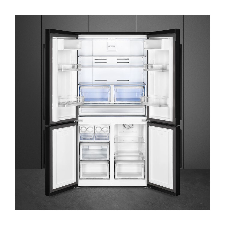 Smeg 511 Litre American Fridge Freezer - Black