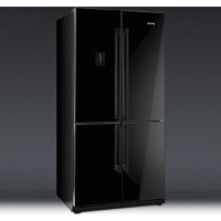 GRADE A1 - Smeg FQ60NPE Four Door Frost Free American Fridge Freezer - Black