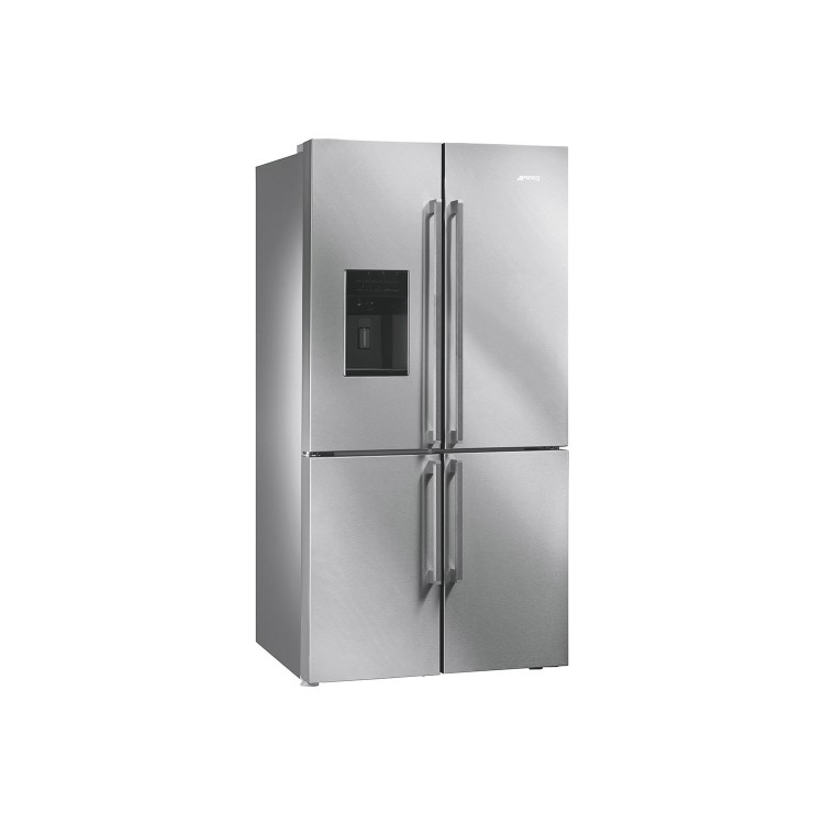 GRADE A2 - Smeg FQ75XPED Stainless Steel 4-Door American Fridge Freezer With Convertible Compartment And Ice And Water Dispenser