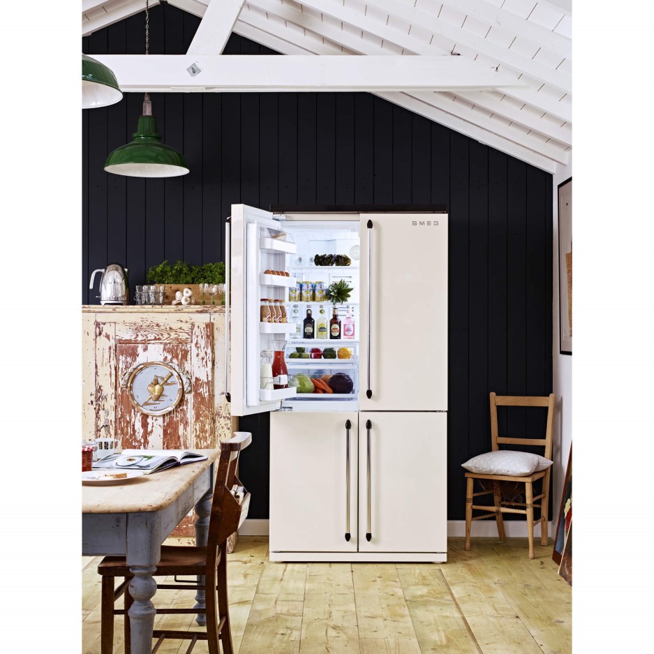 Smeg FQ960P 90cm Victoria Cream Freestanding Four Door Fridge Freezer