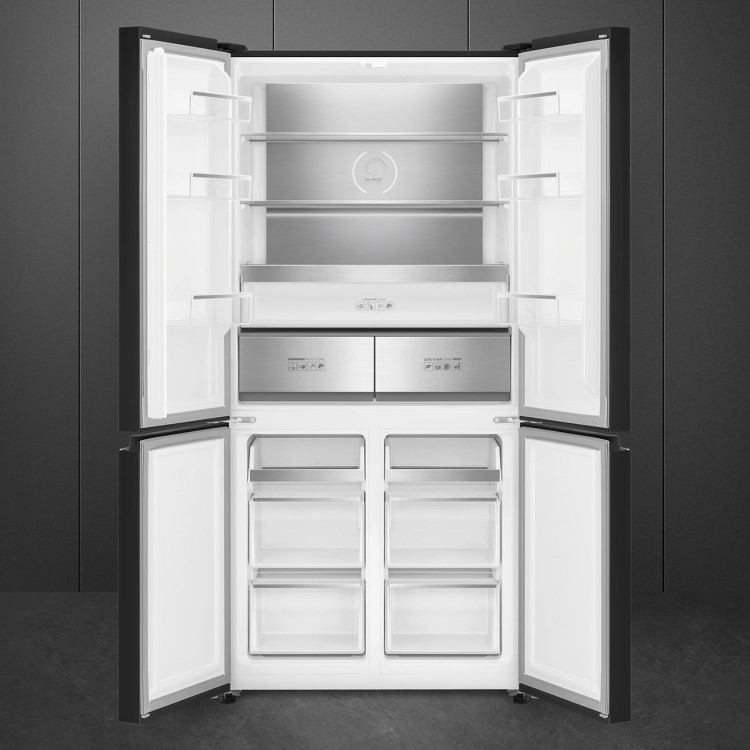 Smeg 522 Litre Four Door Freestanding American Fridge Freezer - Dark Inox