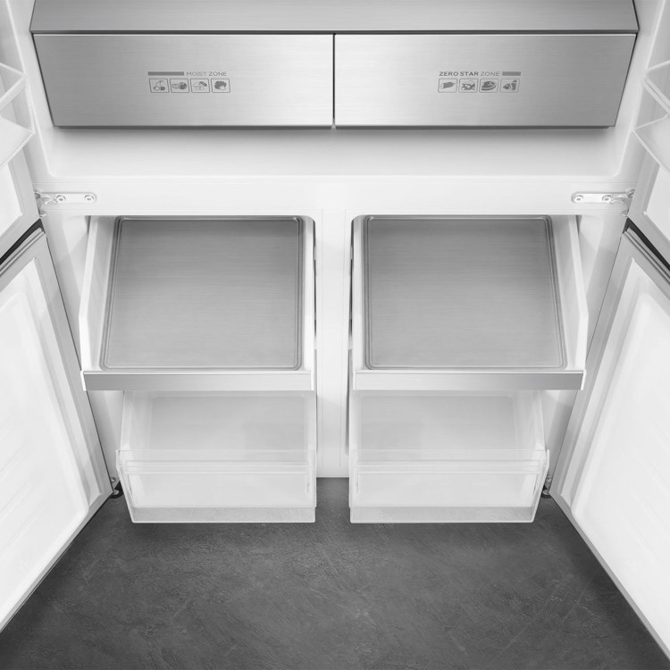 Smeg 522 Litre Four Door Freestanding American Fridge Freezer - Dark Inox