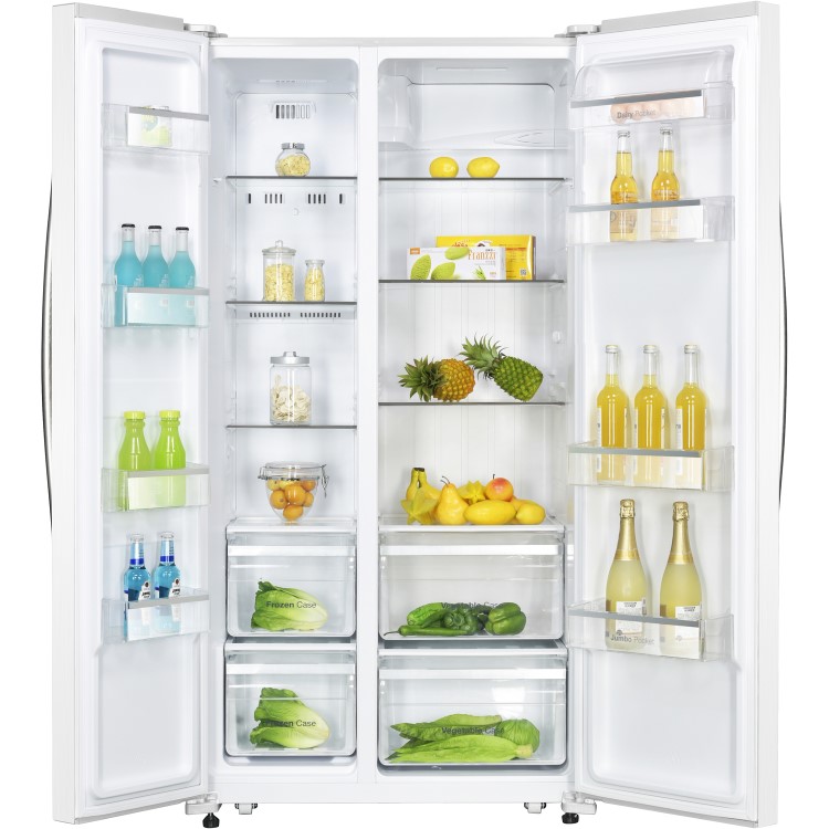 GRADE A2 - Daewoo FRAH52B3S Frost Free Side-by-side American Fridge Freezer - Silver