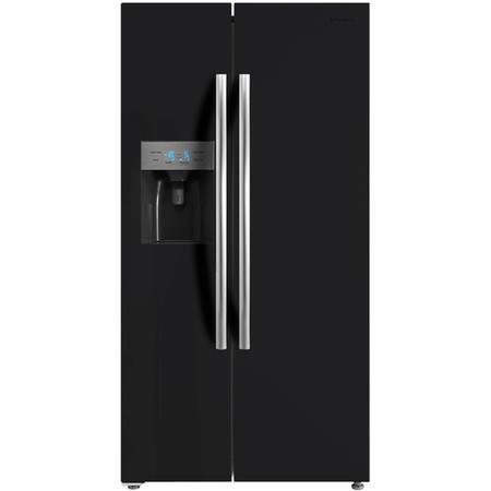Black american fridge freezer with ice dispenser