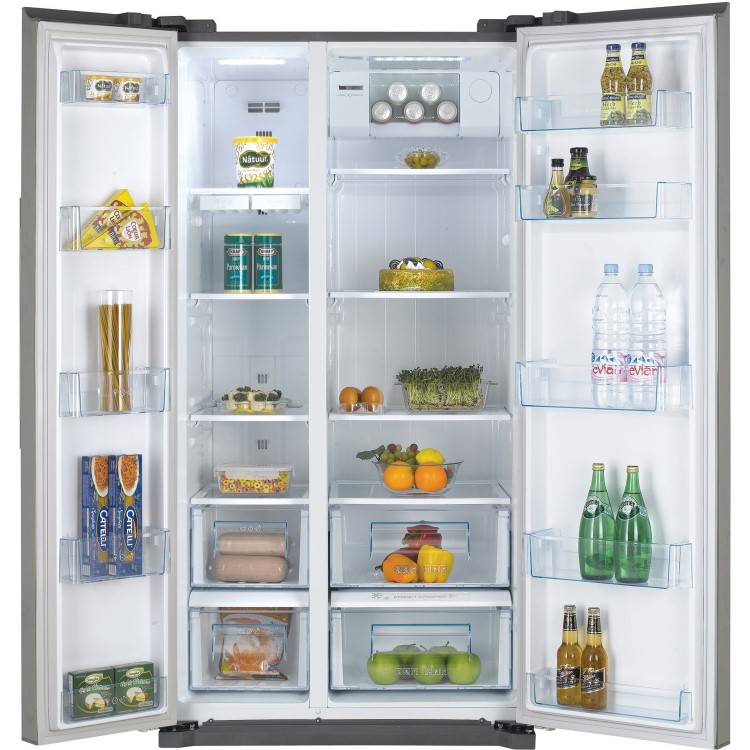 Daewoo FRAX22B3S Side-by-side American Fridge Freezer With LED Display Silver