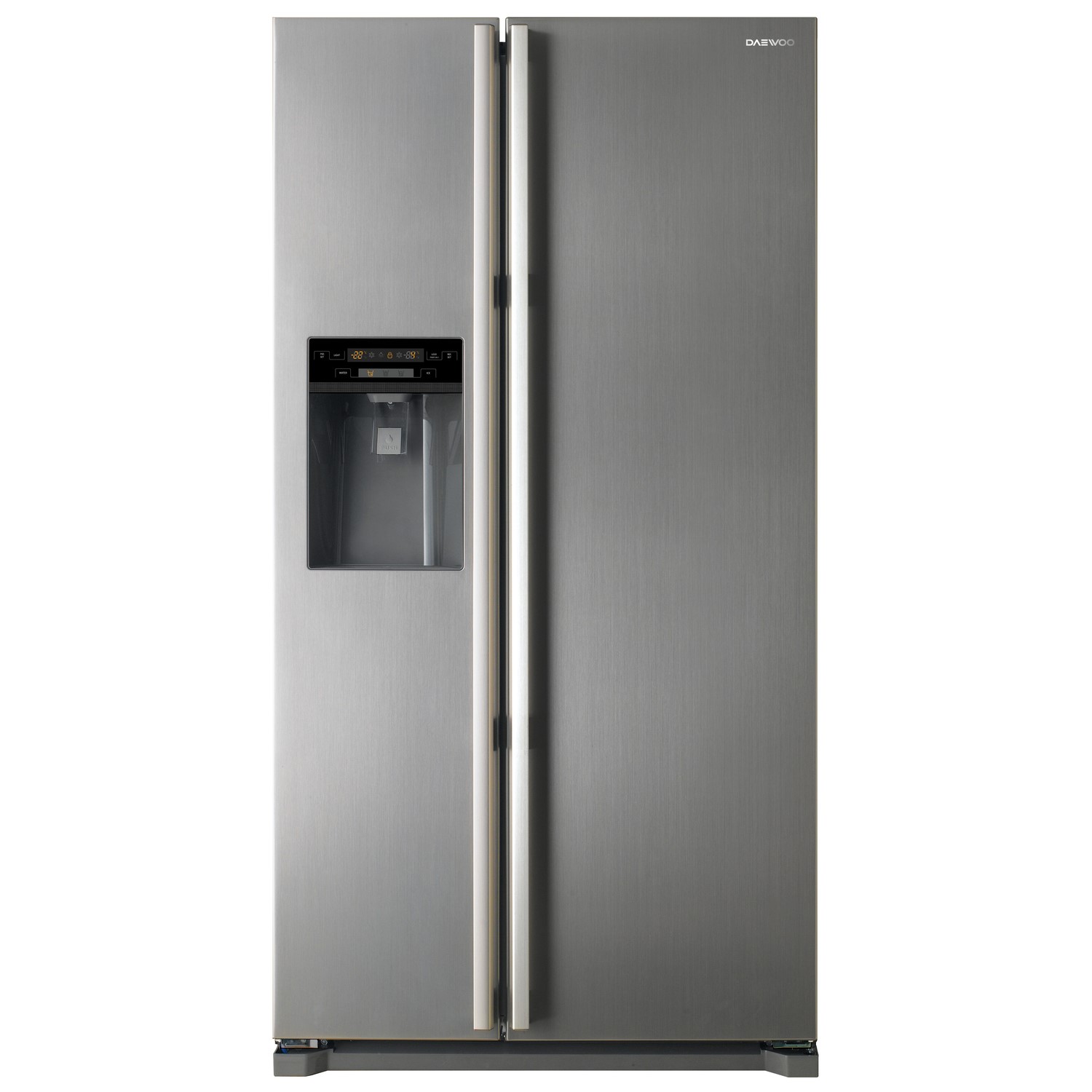 Daewoo Frax22np3s American Side By Side Fridge Freezer With Non Plumbed Ice And Water Dispenser Silver Appliances Direct