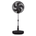 electriQ 12-inch Rechargeable and Foldable Black DC Pedestal Fan - Quiet Operation for Versatile Indoor and Outdoor Comfort