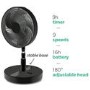 Refurbished electriQ 12-inch Rechargeable and Foldable Black Quiet DC Pedestal Fan
