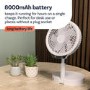 electriQ 6 inch Rechargeable and Foldable Quiet DC Fan with LED Light - Indoor or Outdoor