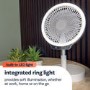 electriQ 6 inch Rechargeable and Foldable Quiet DC Fan with LED Light - Indoor or Outdoor