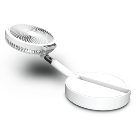 electriQ 6 inch Rechargeable and Foldable Quiet DC Fan with LED Light - Indoor or Outdoor