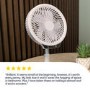electriQ 6 inch Rechargeable and Foldable Quiet DC Fan with LED Light - Indoor or Outdoor