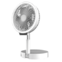 electriQ 6 inch Rechargeable and Foldable Quiet DC Fan with LED Light - Indoor or Outdoor
