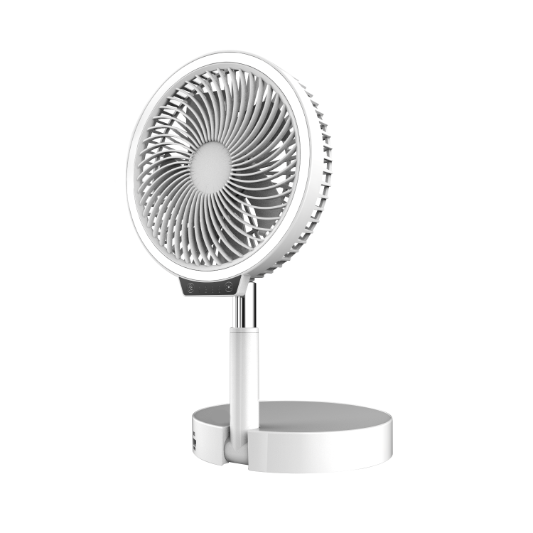 electriQ 6 inch Rechargeable and Foldable Quiet DC Fan with LED Light - Indoor or Outdoor
