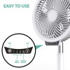 electriQ 6 inch Rechargeable and Foldable Quiet DC Fan with LED Light - Ideal for Indoor or Outdoor