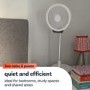 electriQ 6 inch Rechargeable and Foldable Quiet DC Fan with LED Light - Indoor or Outdoor