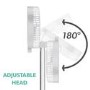 electriQ 6 inch Rechargeable and Foldable Quiet DC Fan with LED Light - Ideal for Indoor or Outdoor