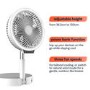 electriQ 6 inch Rechargeable and Foldable Quiet DC Fan with LED Light - Indoor or Outdoor