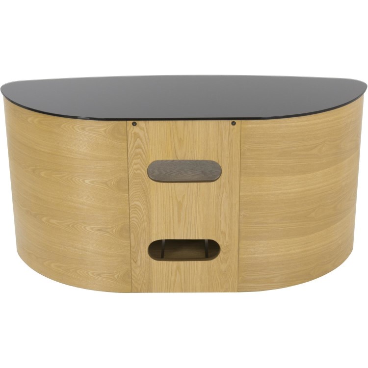 Blenheim Affinity Curved TV Stand 1100 Oak / Black Glass