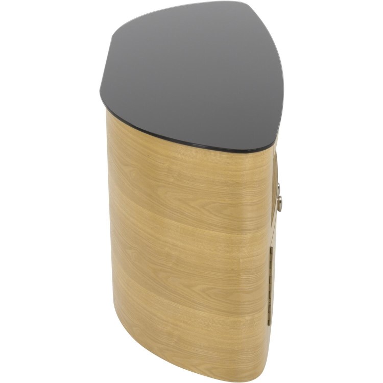 Blenheim Affinity Curved TV Stand 1100 Oak / Black Glass