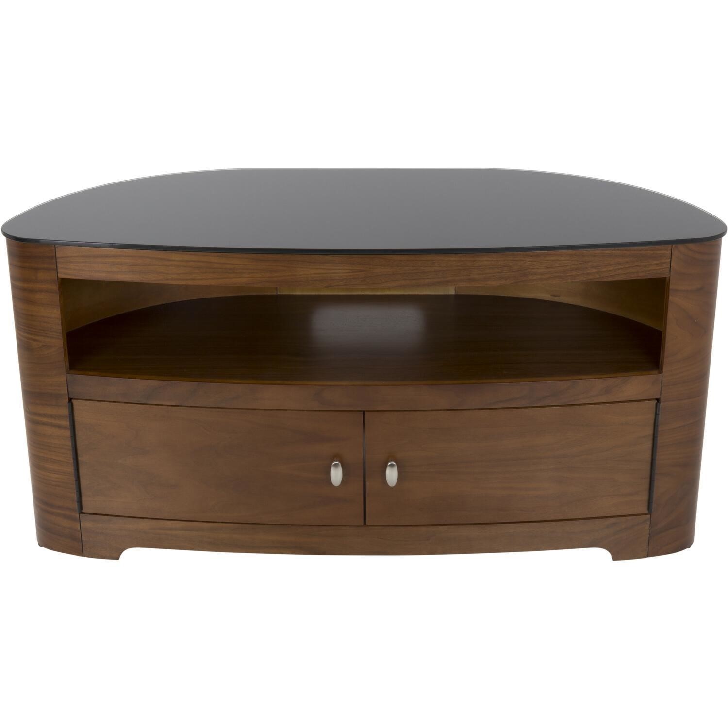 Blenheim Affinity Curved TV Stand 1100 Walnut / Black Glass