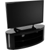 Refurbished Buckingham Oval Affinity TV Stand 1100 Satin Black / Black Glass