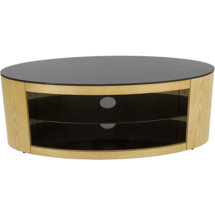 Buckingham Oval Affinity TV Stand 1100 Oak / Black Glass