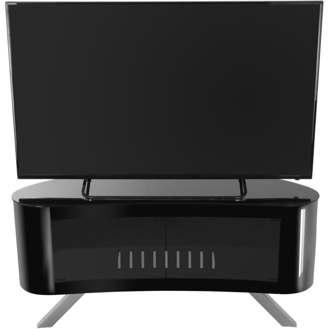 Bay Affinity Curved TV Stand 1150 Black / Black Glass
