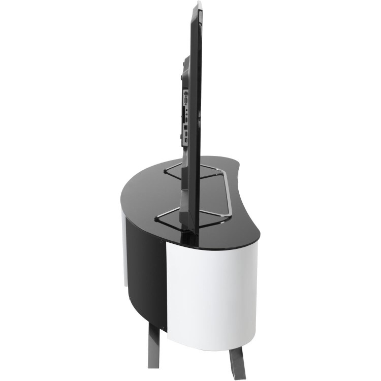 Bay Affinity Curved TV Stand 1150 Gloss White / Black Glass