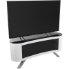 Refurbished Bay Affinity Curved TV Stand 1150 Gloss White / Black Glass