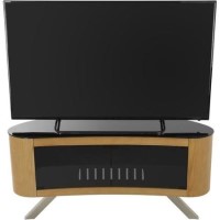 Bay Affinity Curved TV Stand 1150 Oak / Black Glass