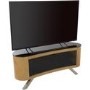 Bay Affinity Curved TV Stand 1150 Oak / Black Glass