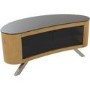 Bay Affinity Curved TV Stand 1150 Oak / Black Glass