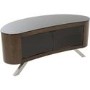 Bay Affinity Curved TV Stand 1150 Walnut / Black Glass