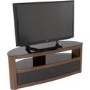 Burghley Affinity Curved TV Stand 1250 Walnut / Black Glass