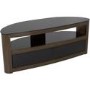 Burghley Affinity Curved TV Stand 1250 Walnut / Black Glass