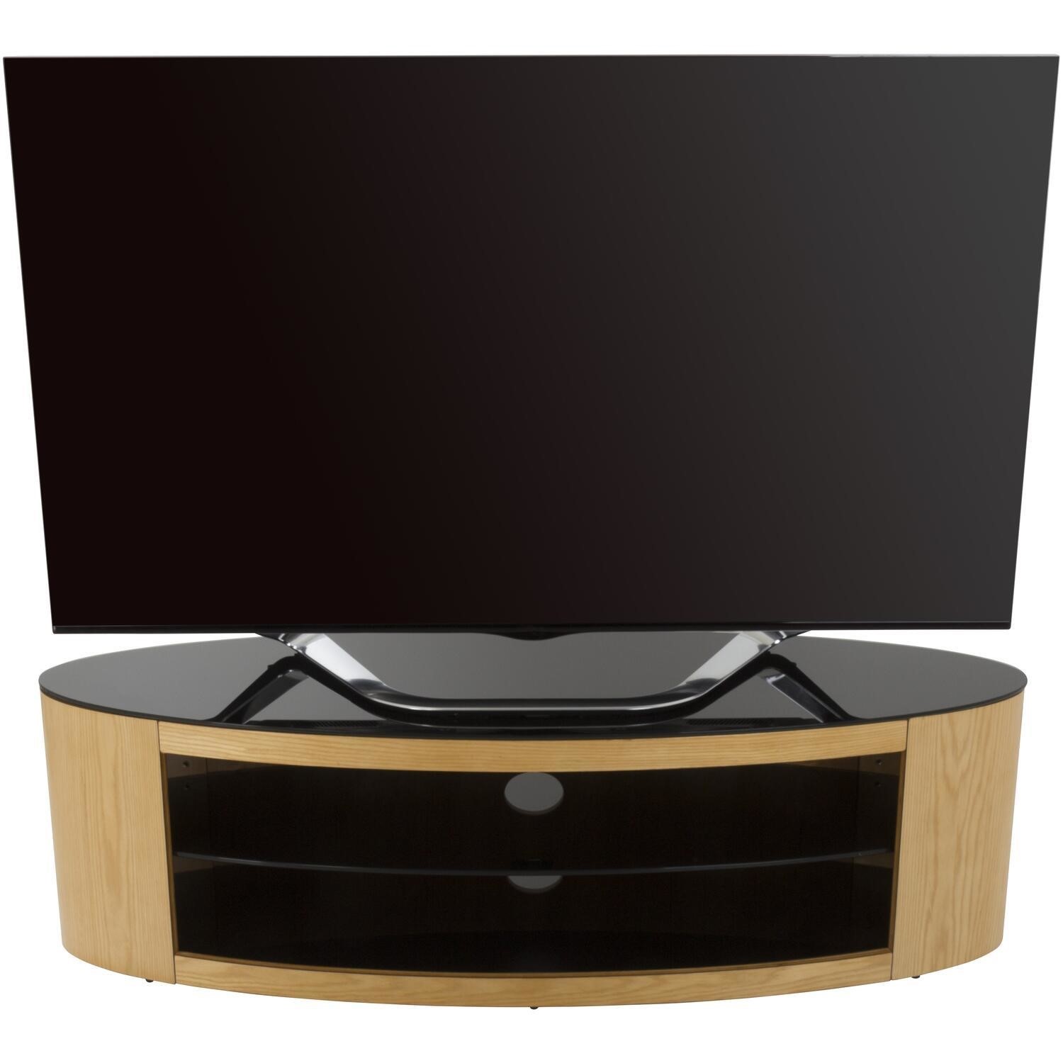 Buckingham Affinity Oval TV Stand 1400 Oak / Black Glass