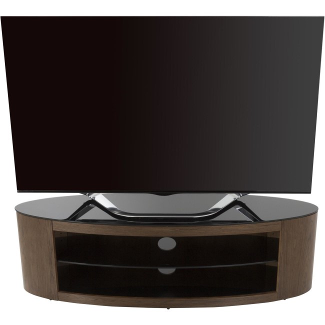 Buckingham Affinity Oval TV Stand 1400 Walnut / Black Glass