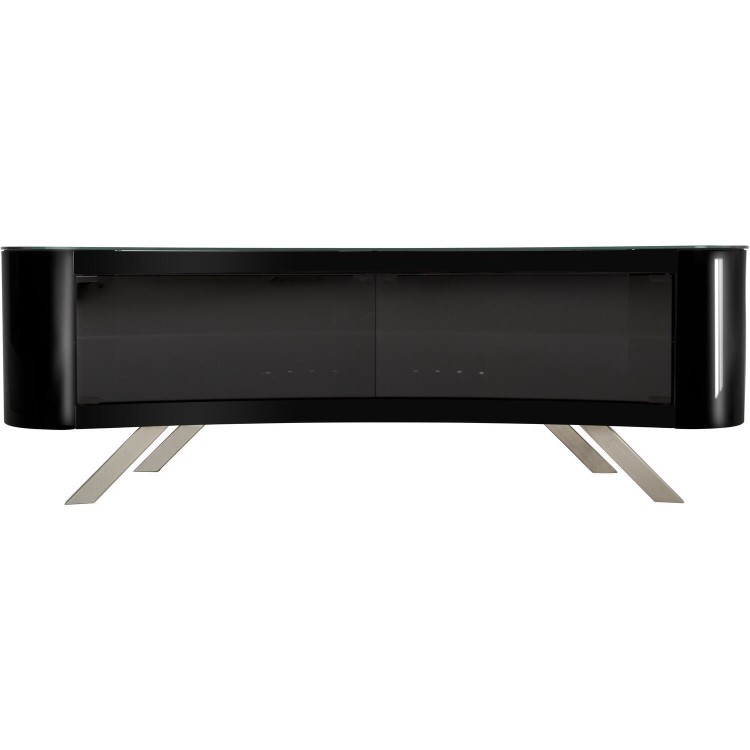 Bay Affinity Curved TV Stand 1500 Black / Black Glass