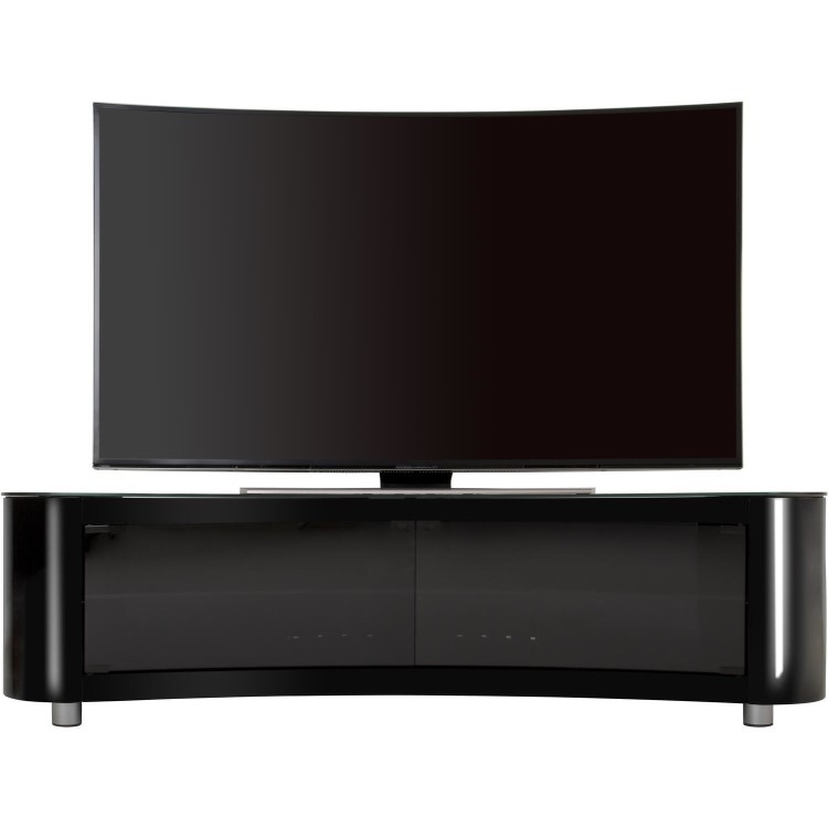 Bay Affinity Curved TV Stand 1500 Black / Black Glass