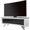 Bay Affinity Curved TV Stand 1500 Gloss White / Black Glass