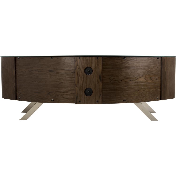 Bay Affinity Curved TV Stand 1500 Walnut / Black Glass