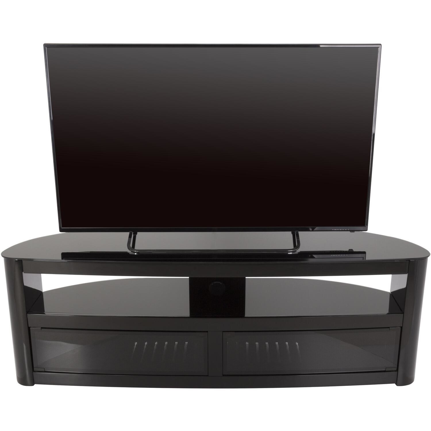 Burghley Affinity Curved TV Stand 1500 Black / Black Glass