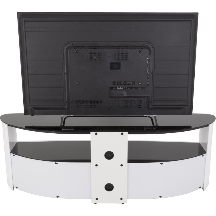 Burghley Affinity Curved TV Stand 1500 Gloss White / Black Glass