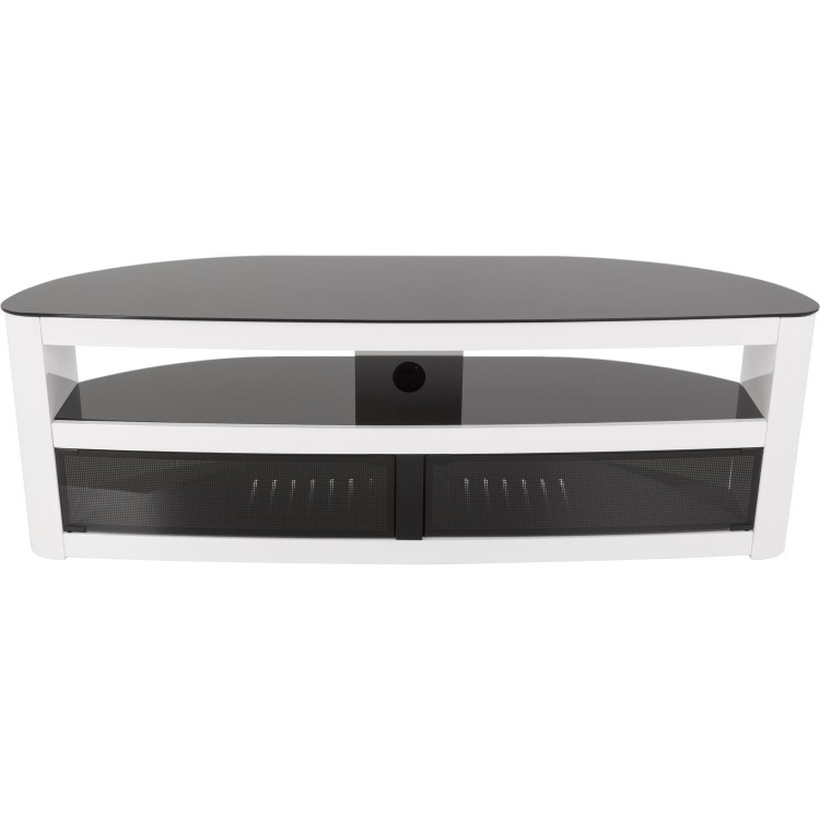 Burghley Affinity Curved TV Stand 1500 Gloss White / Black Glass