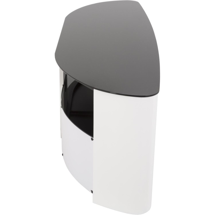 Burghley Affinity Curved TV Stand 1500 Gloss White / Black Glass